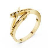 Modern Bypass Round Diamond Promise Band