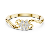 Round Brilliant Diamond Floral Cluster Engagement Ring