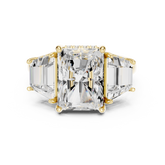 Radiant Cut Lab Diamond Three Stone Engagement Ring