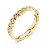 Round Cut Diamond Milgrain Half-Eternity Band