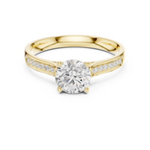 Round Brilliant Pave With Cathedral Shank Bridal Ring