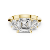 Asscher Cut Triple Stone Ring