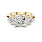Cushion Cut Triple Stone Ring