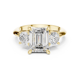 Emerald Cut Triple Stone Ring