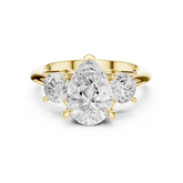 Pear Cut Triple Stone Ring