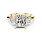 Radiant Cut Triple Stone Ring