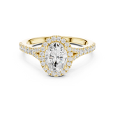 Oval Cut Halo Split Shank Ring