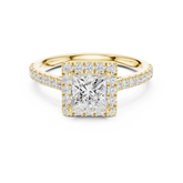 Princess Lab Grown Diamond Halo Pave Set Ring