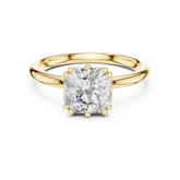 Solitaire Cushion Diamond Unique Multi-Prong Ring