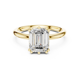 Solitaire Emerald Diamond Unique Multi-Prong Ring