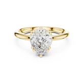Solitaire Pear Diamond Unique Multi-Prong Ring