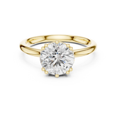 Solitaire Round Diamond Unique Multi-Prong Ring