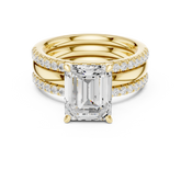 Emerald Cut Diamond Trio Bridal Ring Set