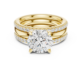 Round Cut Diamond Trio Bridal Ring Set