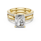 Radiant Cut Diamond Trio Bridal Ring Set