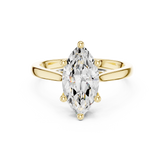 Marquise Cut Solitaire Hidden Halo with Pave Engagement Ring
