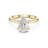 Pear Cut Solitaire Hidden Halo with Pave Engagement Ring