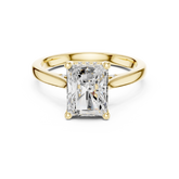 Radiant Cut Solitaire Hidden Halo with Pave Engagement Ring