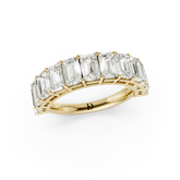 Emerald Diamond Half Eternity Band