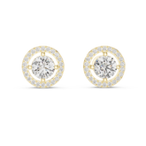 Round Cut Diamond Floating Halo Stud Earrings