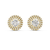 Round Brilliant Cut Halo Set Earrings