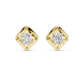 Kite-Frame Round Cut Diamond Studs