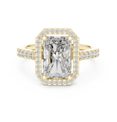 Radiant Diamond Floating Halo Engagement Ring