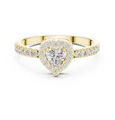 Heart Shaped Lab Diamond Halo With Pave Set Ring