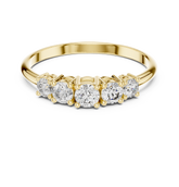 Five Stone Shared Prong Lab Diamond Statement Ring