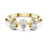 Unique Pear Cut Lab Diamond Trio Ring