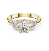 Trilogy Oval Diamond Ring With Round Side Accents