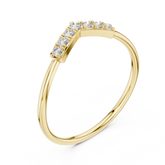 V Shaped Curved Diamond Stacking Band