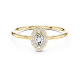 Elegant Marquise Cut Halo Promise Ring