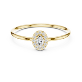 Elegant Oval Cut Halo Promise Ring