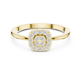Round Cut Halo Cluster Engagement Ring