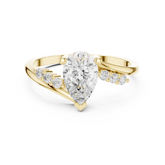 Pear Cut Diamond Bypass Engagement Ring