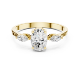 Oval & Marquise Trio Diamond Engagement Ring