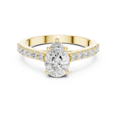 Pear Shaped Shared Prong Diamond Ring