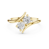 Toi Et Moi Round Diamond Bypass Ring