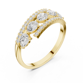 Multi Row Pear Cut Diamond Floating Bypass Band