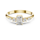 Five Stone Emerald Diamond Engagement Ring