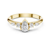 Five Stone Pear Diamond Engagement Ring