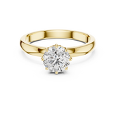 Floral Gallery Round Cut Solitaire Diamond Anniversary Ring