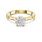 Round Brilliant Cut Solitaire Ring With Sculpted Band