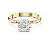 Round Cut Diamond Solitaire Ring with Heart-Shaped Filigree Gallery