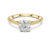Round Brilliant Diamond Solitaire Ring With Twisted Rope Band