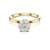 Round Brilliant Solitaire Ring With Double Milgrain Collar