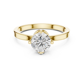 Round Brilliant Solitaire Diamond Ring With Arched Tulip Setting