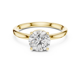 Four Prong Round Solitaire Diamond Wedding Ring