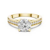 Round Brilliant Cathedral Engagement Ring